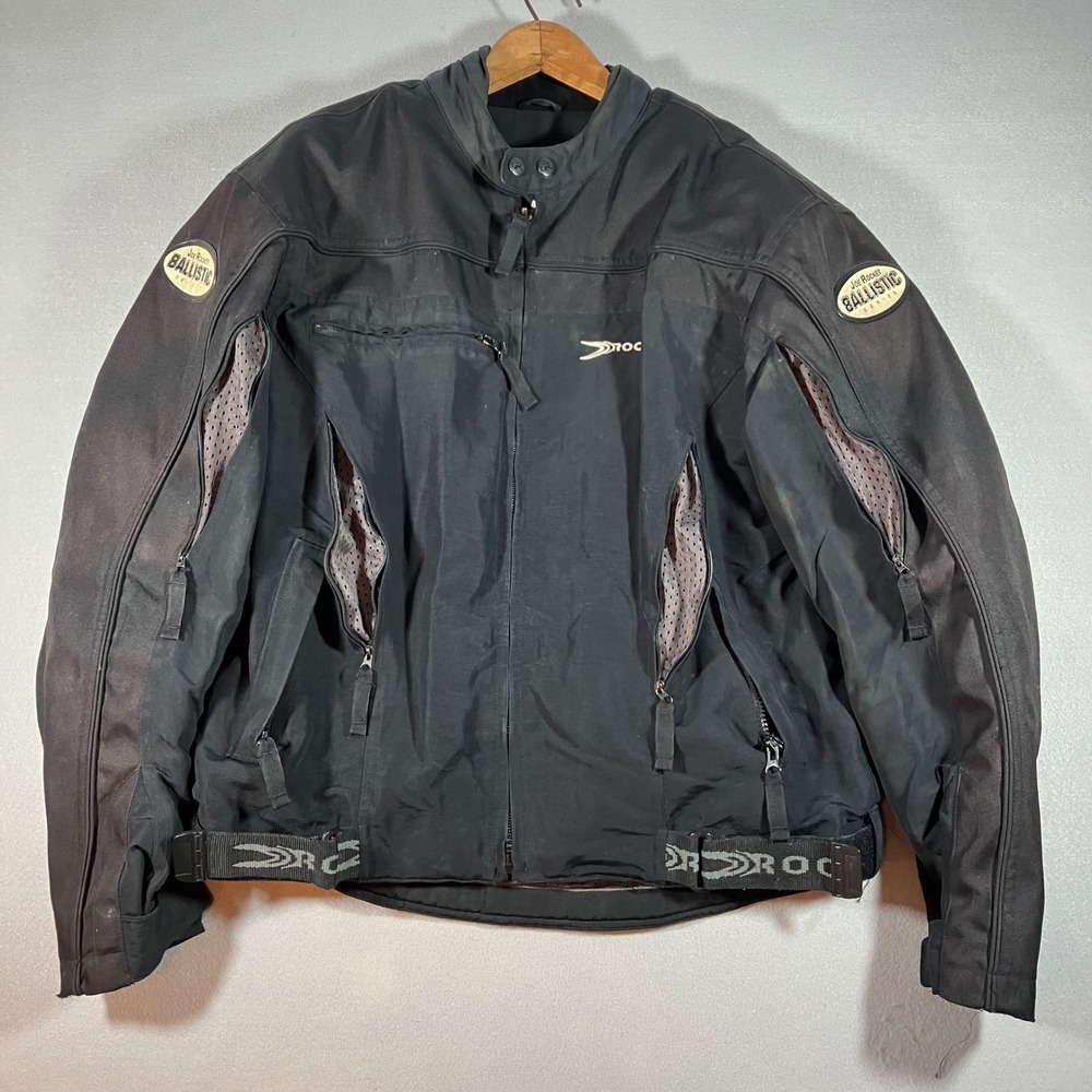 Joe Rocket Ballistic Series Men Armored Black Motorcycle Jacket Padded Mesh Vent